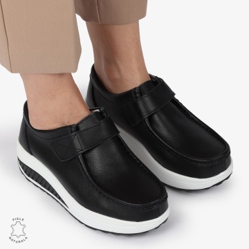Mocasini dama din Piele Naturala CRL0063 NEGRU - Img 3