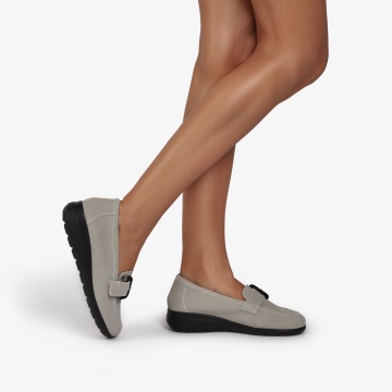 Mocasini dama din Piele Naturala CRL0844 GRI - Img 4