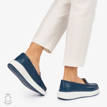 MOCASINI dama din Piele Naturala CRL1057 CULOARE: BLEUMARIN - Img 3