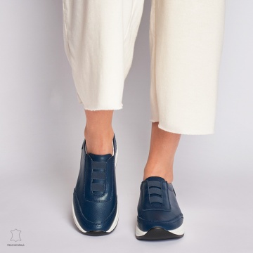 Pantofi Casual dama din Piele naturala CU INCHIDERE ELASTIC CRL1233 BLEUMARIN - Img 2