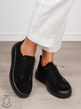 Pantofi Casual dama din Piele Naturala cu siret special CRL1550 - Img 2