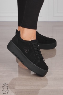Pantofi Casual DAMA din PIELE Naturala INTOARSA cu talpa inalta CRL1455