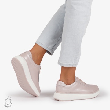 Pantofi Casual Dama Piele Naturala CRL1002 Culoare: ROZ - Img 6