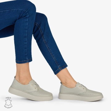 PANTOFI CASUAL Dama Piele Naturala CRL1052 Culoare: GRI - Img 2
