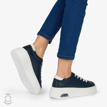 PANTOFI CASUAL Dama Piele Naturala CRL1054 Culoare: NAVY - Img 4