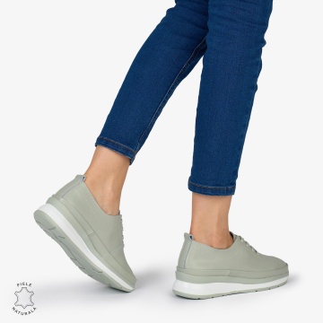 PANTOFI CASUAL Dama Piele Naturala USOR INALTA CRL1051 Culoare: BARILLA - Img 4