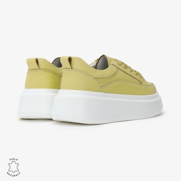 Pantofi Casual de dama din Piele Naturala CRL0566 MUSTAR - Img 4