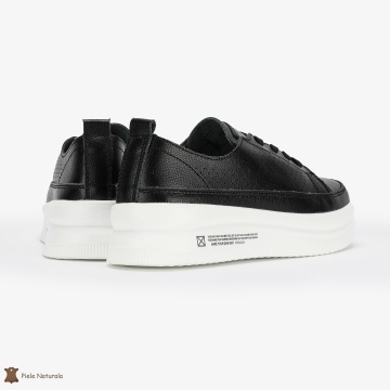 Pantofi Casual de dama din Piele naturala Șic Urban CRL0487 NEGRU - Img 3