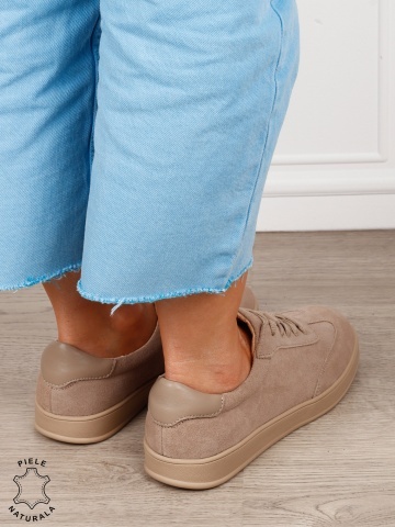 Pantofi casual din piele naturală întoarsă cu design clasic și talpă confortabilă CRL1808 VERDE - Img 3