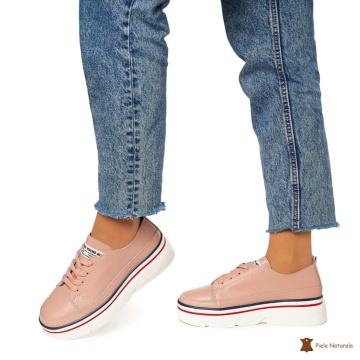 Pantofi DAMA DIN PIELE NATURALA CRL0972 CULOARE : ROZ - Img 3