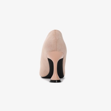 Pantofi Eleganți dama din Piele Ecologică Intoarsa CRL0559 Bej - Img 4