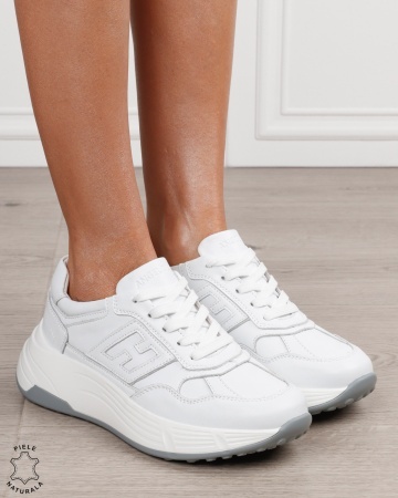 Pantofi sport damă din piele naturală CRL1879 ALB - Img 2
