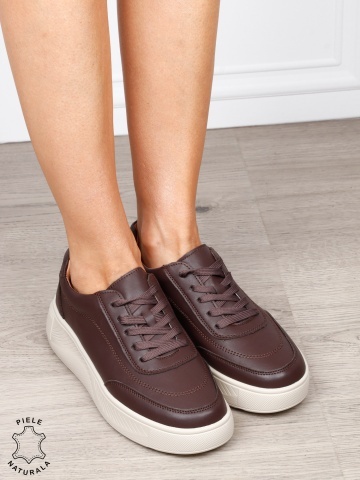 Pantofi sport din piele naturală cu design modern CRL1810 CAFENIU - Img 2