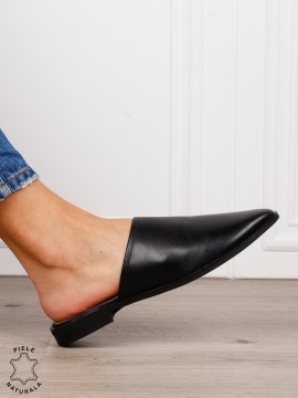 PAPUCI DAMA DIN PIELE NATURALA cu design clasic CRL1625 NEGRU - Img 2