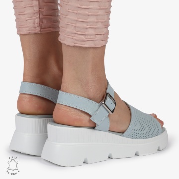 SAndale DAMA DIN PIELE NATURALA CU TALPA INALTA CRL1420 ALBASTRU - Img 3