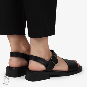 SANDALE Dama Piele Naturala CU CATARAMA CONFORTABILE CRL1372 NEGRU - Img 3