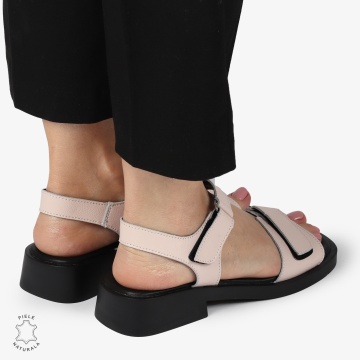 SANDALE Dama Piele Naturala CU INCHIDERE VELCRO CONFORTABILE CRL1373 ROZ - Img 4