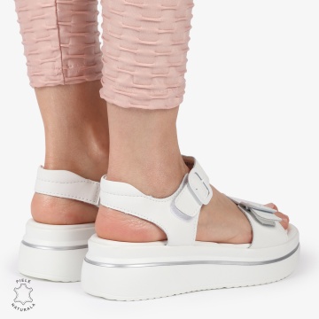 SAndale DAMA SPORT DIN PIELE NATURALA CU INCHIDERE CATARAMA CRL1412 ALB - Img 3