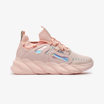 SNEAKERS Dama din Piele Ecologica si textil CRL0130 Roz - Img 2