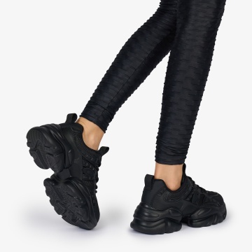SNEAKERS din PIELE ECOLOGICA SI TEXTIL CRL1038 CULOARE: NEGRU - Img 4