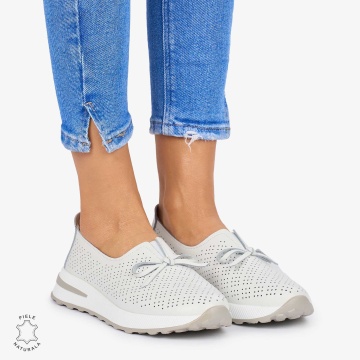 BALERINI dama din Piele Naturala CRL1060 CULOARE: ALB