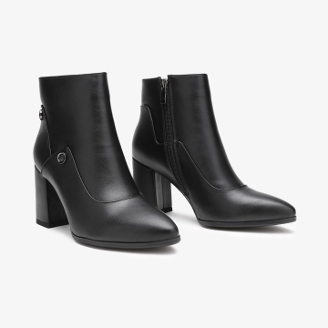 Botine dama din Piele Ecologica CRL0655 Negre - Img 2