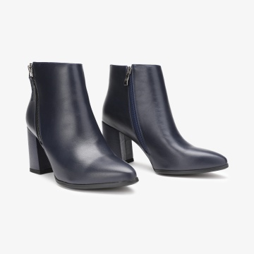 Botine dama din Piele Ecologica Elegante CRL0654 Bleumarin - Img 3