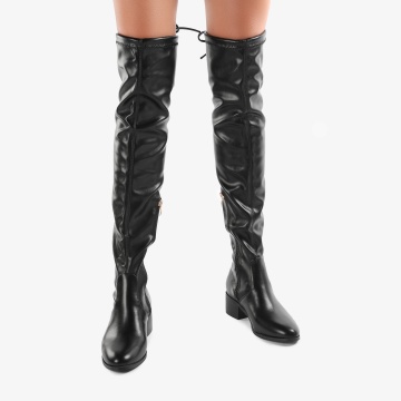 Cizme dama din Piele Ecologica CRL0693 Negre - Img 2