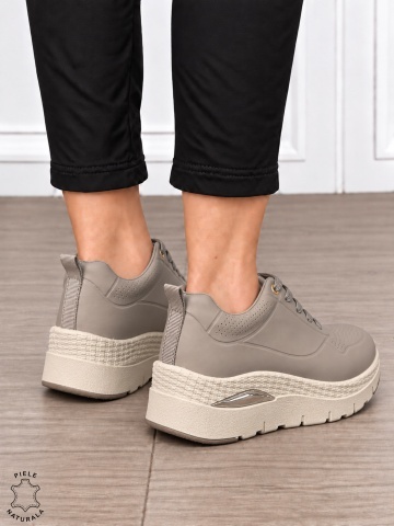 Pantofi casual damă din piele naturală cu stil versatil CRL1916 KHAKI - Img 3