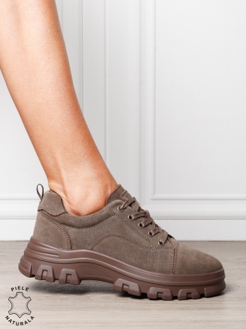 Pantofi casual dama Ppremium din piele naturală INTOARSA CRL1818 MARO