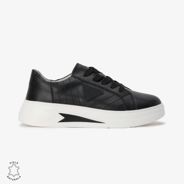 Pantofi Casual de dama din Piele naturala CRL0523 NEGRU - Img 2