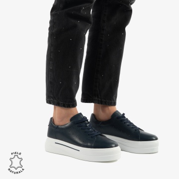 PANTOFI CASUAL DE DAMA DIN PIELE NATURALA CRL0769 navy - Img 3