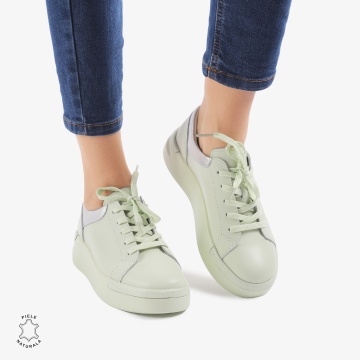 Pantofi Casual de dama din Piele naturala Trendy CRL0525 VERDE - Img 2