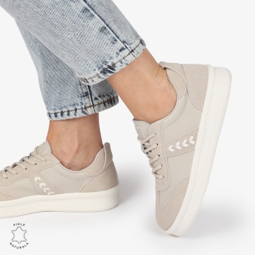 Pantofi CASUAL PIELE NATURALA CU INCHIDERE SIRET CRL1295 BEJ - Img 4