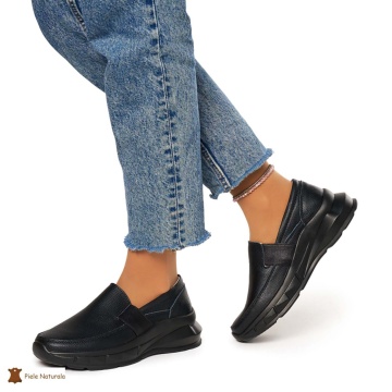 Pantofi Dama Piele Naturala din calitate inalta CRL0083 Negru - Img 3