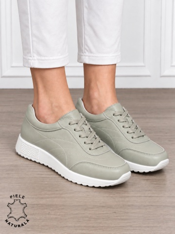 Pantofi sport damă din piele naturală cu cataramă decorativă în partea frontală CRL1895 BARILA