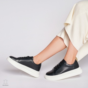 Pantofii casual de dama din piele naturală cu șiret comozi și versatili CRL1447