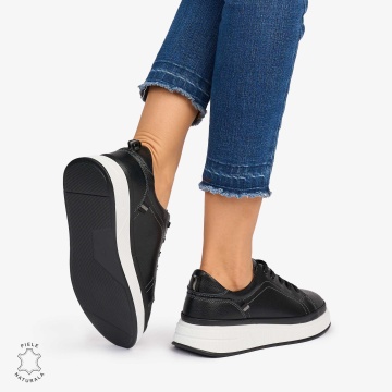 Pantofii casual piele naturala COMOZI CRL1070 CULOARE: NEGRU - Img 4