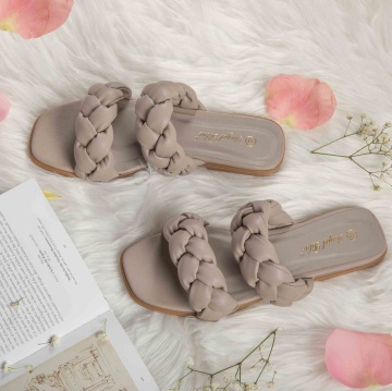 Papuci dama din Piele Ecologica gri CRL0162 - Img 2