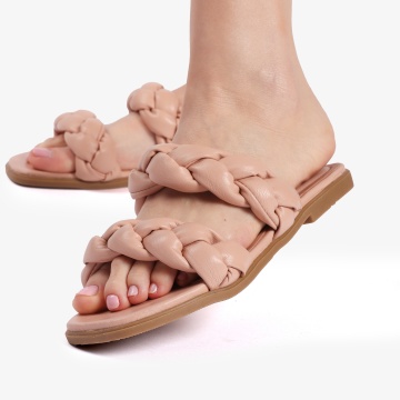 Papuci dama din Piele Ecologica roz CRL0162 - Img 3