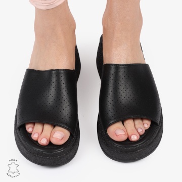 PAPUCI DAMA DIN PIELE NATURALA CRL1425 NEGRU - Img 4