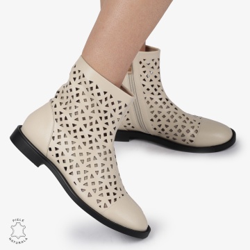 SANDALE dama din Piele Naturala ELEGANTE CU DESIGN UNIC CRL1369 BEJ - Img 4