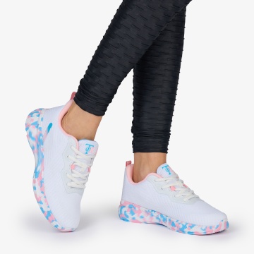 SNEAKERS din TEXTIL cu talpa multicolor CRL1039 CULOARE: ALB - Img 2