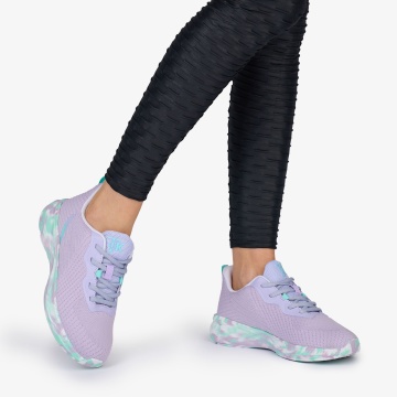 SNEAKERS din TEXTIL cu talpa multicolor CRL1039 CULOARE: MOV - Img 3