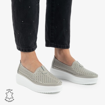 BALERINI dama din Piele Naturala CRL0861 GRI - Img 2