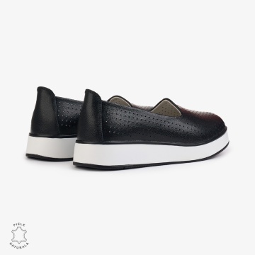 BALERINI Dama Piele Naturala PERFORATA CRL1006 Culoare: NEGRU - Img 2