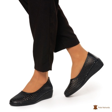 Balerini Dama Piele Naturala Slip-on CRL0075 NEGRU - Img 3