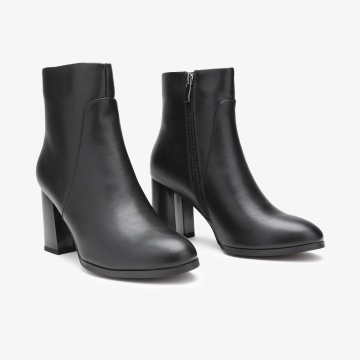 Botine dama din Piele Ecologica CRL0659 Negru - Img 3