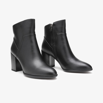 Botine dama din Piele Ecologica CRL0663 Negru - Img 2