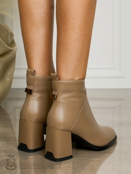 Cizme DAMA din PIELE NATURALA CU Talpa joasa CRL1498 Khaki - Img 3